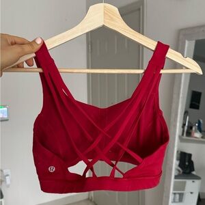 Red lululemon sports bra!